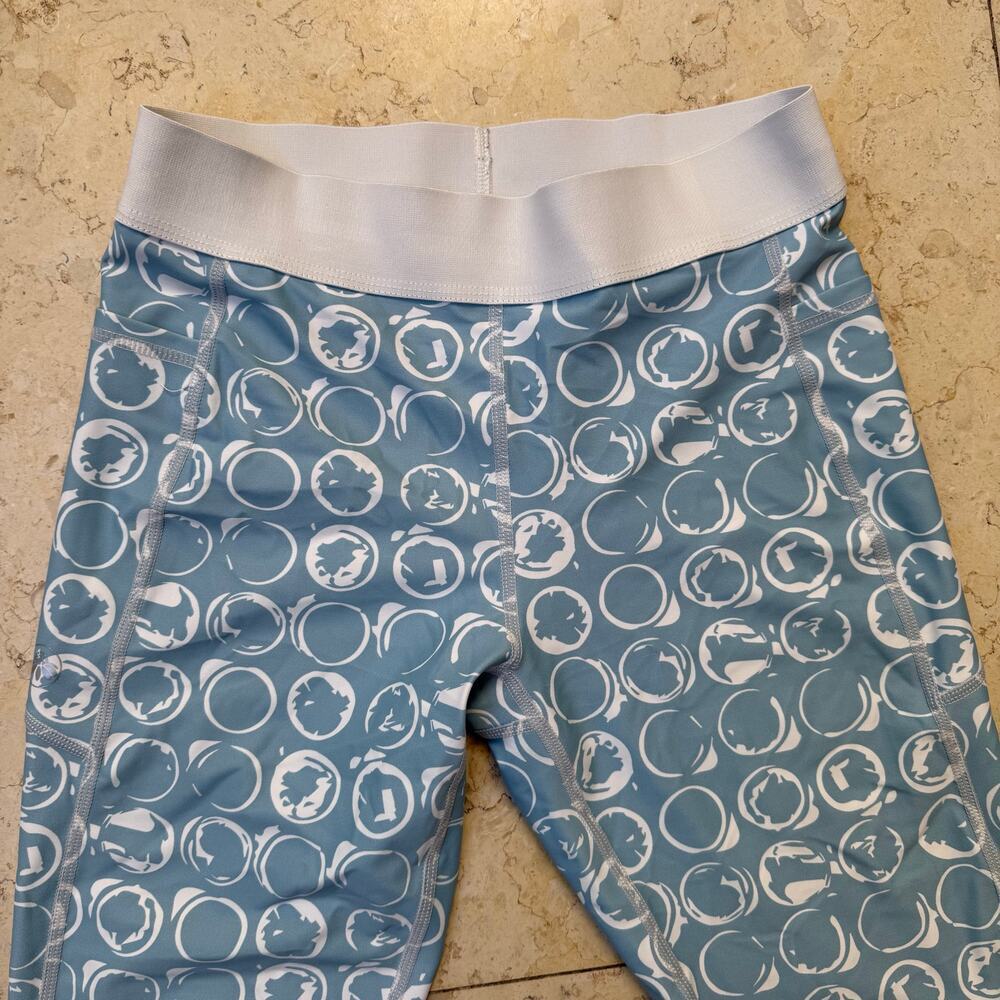 Senita Athletics High Waisted Leggings - Blue & White Pattern - Size S - Picture 3 of 10